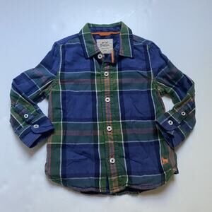 Mini Boden Plaid Button Down Shirt